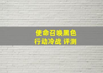 使命召唤黑色行动冷战 评测